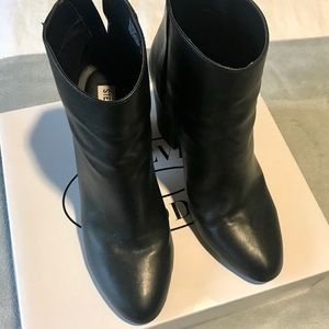 Black leather ankle boots